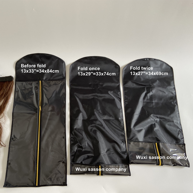 Hair Extension Bag With Wooden Hanger