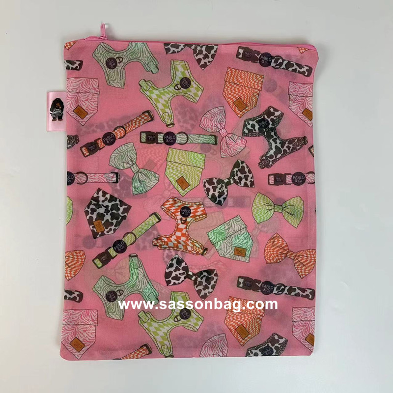 Pink Custom Mesh Laundry Bag