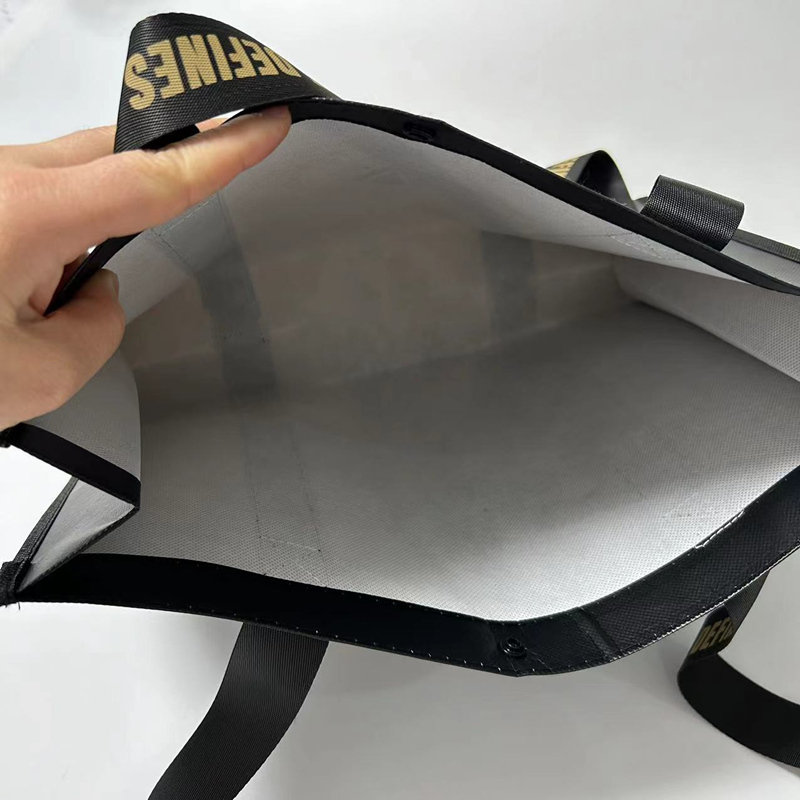 Laminated Black Tote Bag