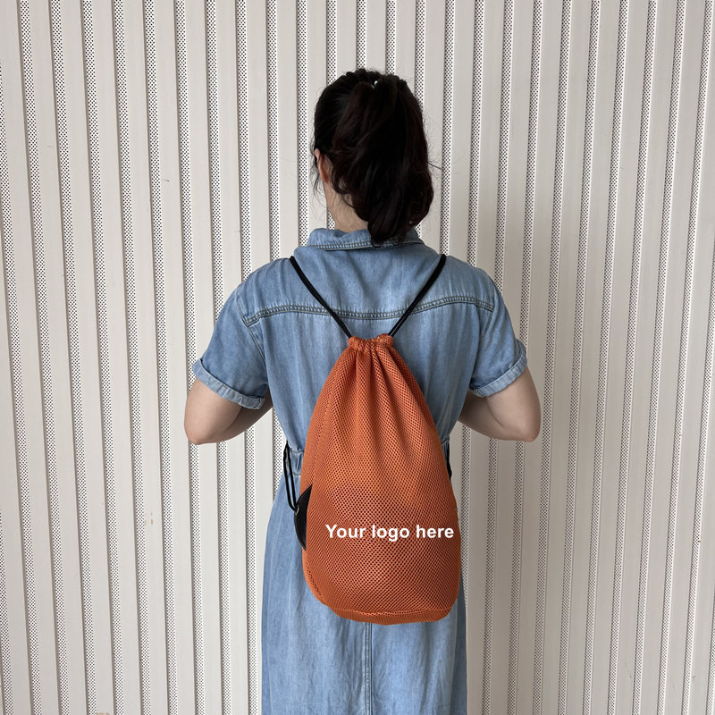 Orange Color Drawstring Backpack