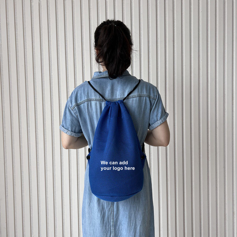 Blue Drawstring Backpack