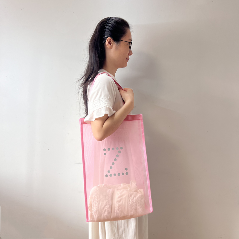 Pink Mesh Tote Bag