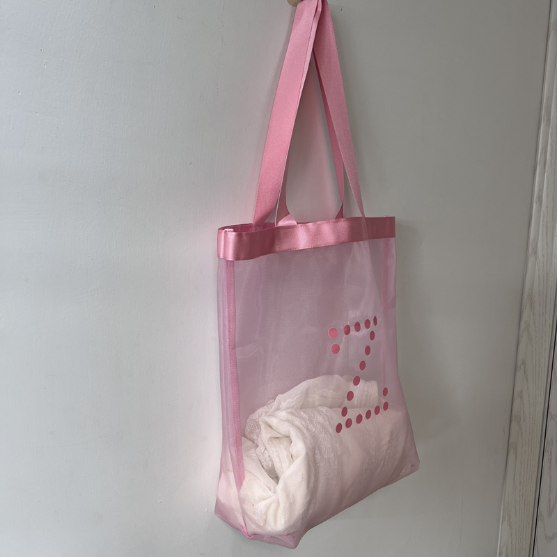 Pink Mesh Tote Bag