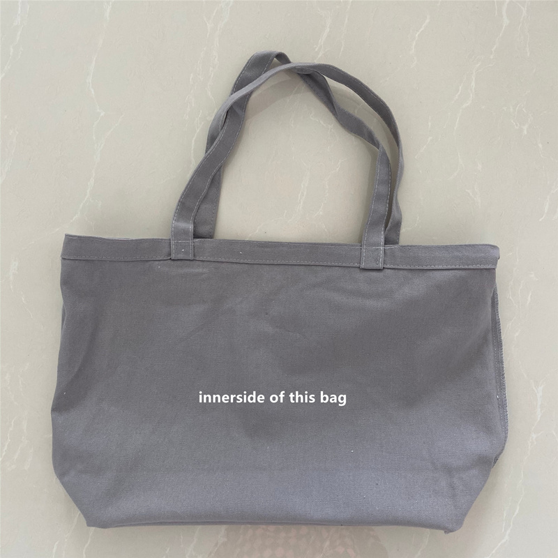 Grey Color Cotton Tote Bag