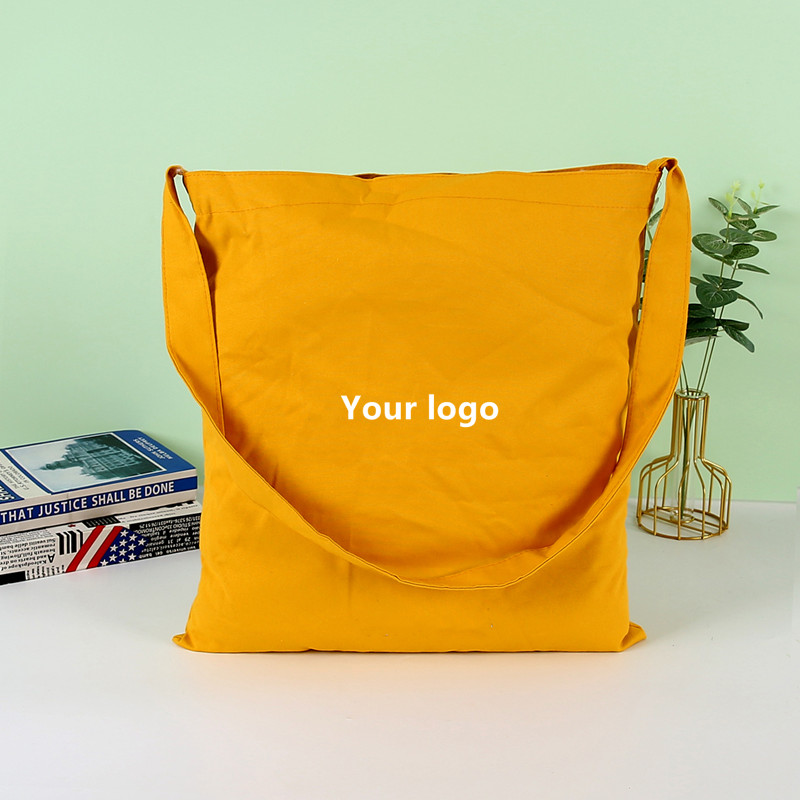 Yellow Cotton Bag with One Single Handle