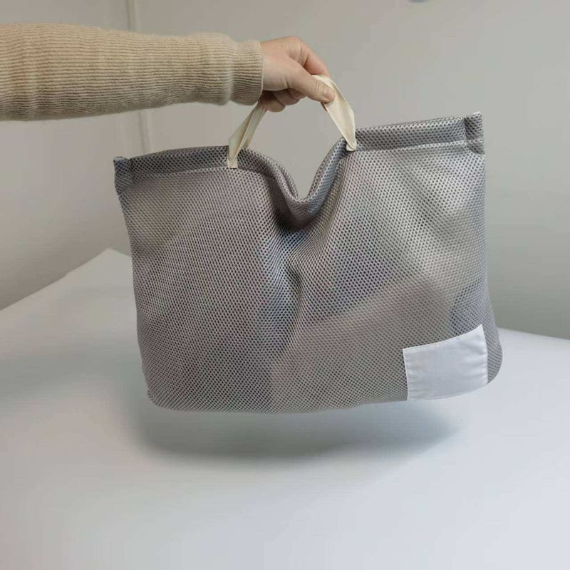 Grey Sandwich Mesh Tote Bag