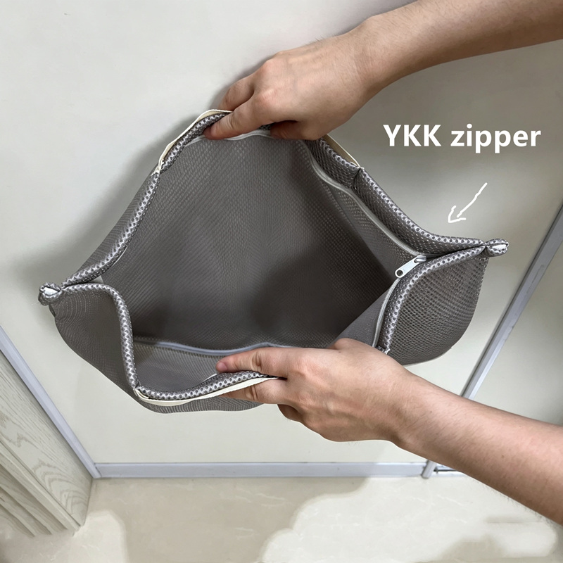 Grey Sandwich Mesh Tote Bag