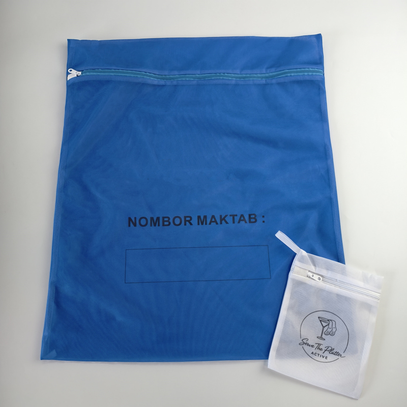 Blue Mesh Laundry Bag