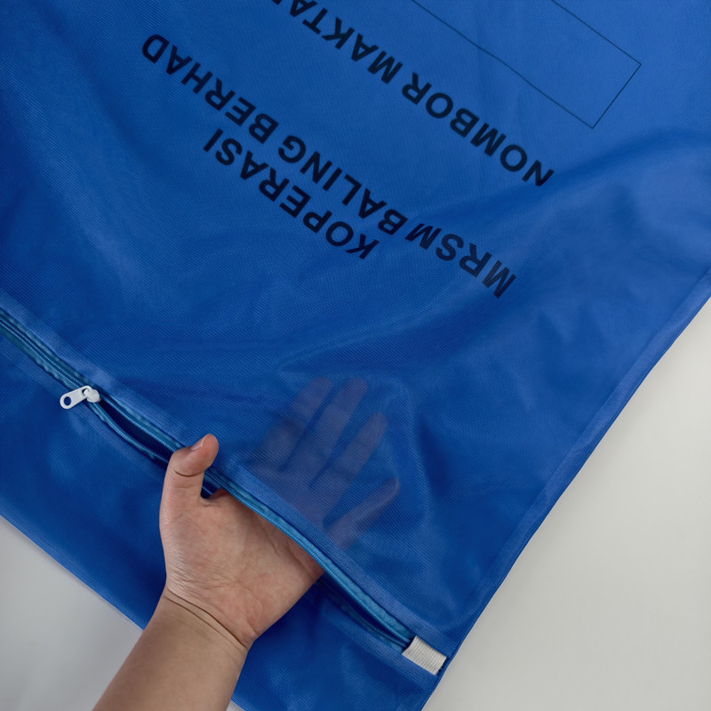 Blue Mesh Laundry Bag