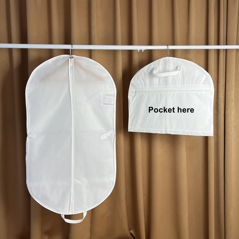 Foldable White Garment Bag